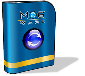 Box with Mog logo on it